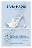 Zaha Hadid "I Don't Design Nice Buildings I Like to Shock" Architecture 12x18 US Made Poster