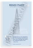 Renzo Piano "Architecture Is a Very Dangerous Job" Architectural 12x18 US Made Poster