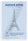 Gustave Eiffel "I Ought to Be Jealous of the Tower" Eiffel Tower Blueprint 12x18 US Made Poster