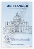Johann Wolfgang von Goethe "Architecture is Frozen Music" Michelangelo St. Peter's Basilica 12x18 US Made Poster
