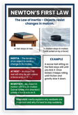 Newton's First Law Inertia Educational Physics 12x18 US Made Poster