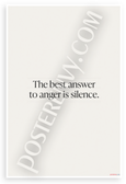 The Best Answer to Anger Is Silence Motivational 12x18 US Made Poster