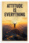 Attitude Is Everything Motivational Mountain Sunrise 12x18 US Made Poster