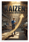 Kaizen Continuous Improvement Motivational Factory 12"x18" US Made Poster