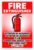 Fire Extinguisher Safety Sign Multilingual 12x18 US Made Poster