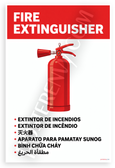 Fire Extinguisher Multilingual Safety Sign 12x18 US Made Poster