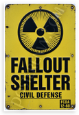 Fallout Shelter Vintage Civil Defense Sign 12x18 US Made Poster
