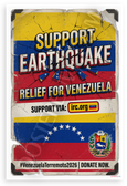 Venezuela Earthquake Relief Support Flag Design 12x18 US Made Poster