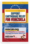 Venezuela Earthquake Relief Support Fund 12x18 US Made Poster