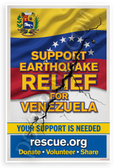 Venezuela Earthquake Relief Support 12x18 US Made Poster