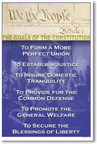 American Government - Goals of the US Constitution Poster