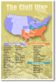 Union & Confederate States - Social Studies Poster