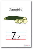 The Letter Z - Zucchini Spelling Poster