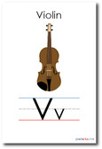 The Letter V - Violin Spelling Poster
