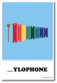 NEW LANGUAGE ARTS POSTER - Xylophone Missing Letter Exercise POSTER