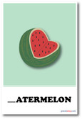 NEW LANGUAGE ARTS POSTER - Watermelon Missing Letter Exercise POSTER