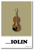 NEW LANGUAGE ARTS POSTER - Violin Missing Letter Exercise POSTER