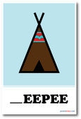 New Classroom Poster - Teepee Missing Letter Exercise