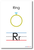NEW LANGUAGE ARTS POSTER - The Letter R - Ring Spelling - Alphabet  POSTER