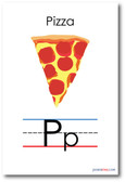NEW LANGUAGE ARTS POSTER - The Letter P - Pizza Spelling - Alphabet  POSTER