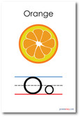 NEW LANGUAGE ARTS POSTER - The Letter O - Orange Spelling - Alphabet  POSTER