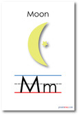 NEW LANGUAGE ARTS POSTER - The Letter M - Moon Spelling - Alphabet  POSTER