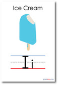 NEW LANGUAGE ARTS POSTER - The Letter I - Ice Cream Spelling - Alphabet POSTER