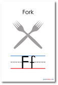 NEW LANGUAGE ARTS POSTER - The Letter F - Fork Spelling - Alphabet POSTER