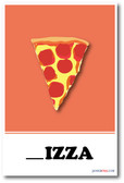 New Classroom Poster - Pizza Missing Letter Exercise