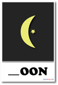 Moon Missing Letter Exercise - NEW Educational POSTER