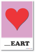 Heart Missing Letter Exercise - NEW Educational POSTER