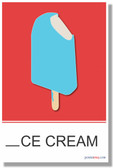 Icecream Missing Letter Exercise - NEW Classroom Poster