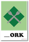 Fork Missing Letter Exercise - NEW Classroom Educational POSTER
