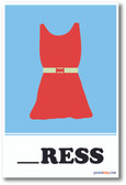 NEW Classroom POSTER - Dress Missing Letter Exercise