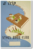 A Trip Around the World - Story Hour Club - NEW Vintage Reprint Poster