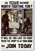 Is Your Home Worth Fighting For - Irish WWI Enlist Poster 