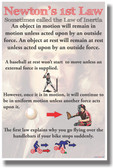 Newton's 1st Law - NEW Classroom Physics Science Poster