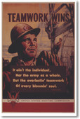 Teamwork Wins - NEW Vintage Reprint Poster