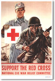 Support The Red Cross - NEW Vintage Reprint Poster