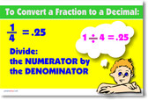 To Convert Fraction to Decimal - Classroom Math Poster