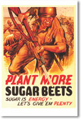Plant More Sugar Beets - NEW Vintage WW2 Reprint Poster