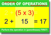 Mathematical Order of Operations (Parentheses) - Poster