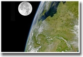 Earth & Moon Photo taken from Space - Science Astronomy Poster
