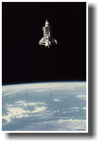 NASA Space Shuttle Columbia in Earth Orbit with Bay Doors Open