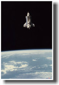 NASA Space Shuttle Columbia in Earth Orbit with Bay Doors Open - Engineering Exploration Poster