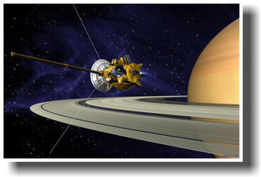 Cassini-Huygens Satellite Orbiting Saturn - Space Exploration NASA PosterEnvy Poster (ms006)