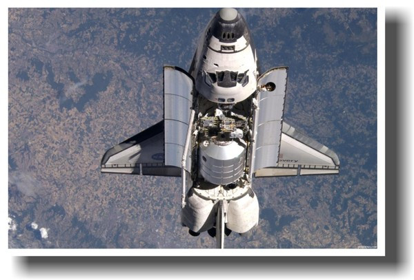 NEW POSTER NASA Space Shuttle Columbia in Earth Orbit with Bay Doors Open