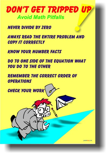 Don't Get Tripped Up - Avoid Math Pitfalls - Classroom PosterEnvy Poster (ms001)