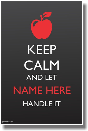 CUSTOM Keep Calm - Teacher Apple - NEW Customizable Poster 