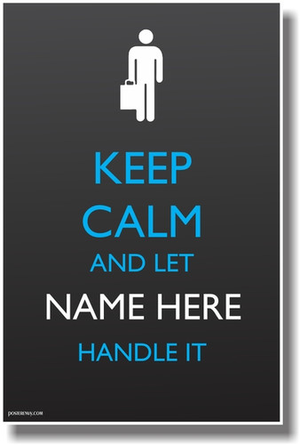 PosterEnvy Keep Calm - Office Worker with Briefcase - Custom Poster 
